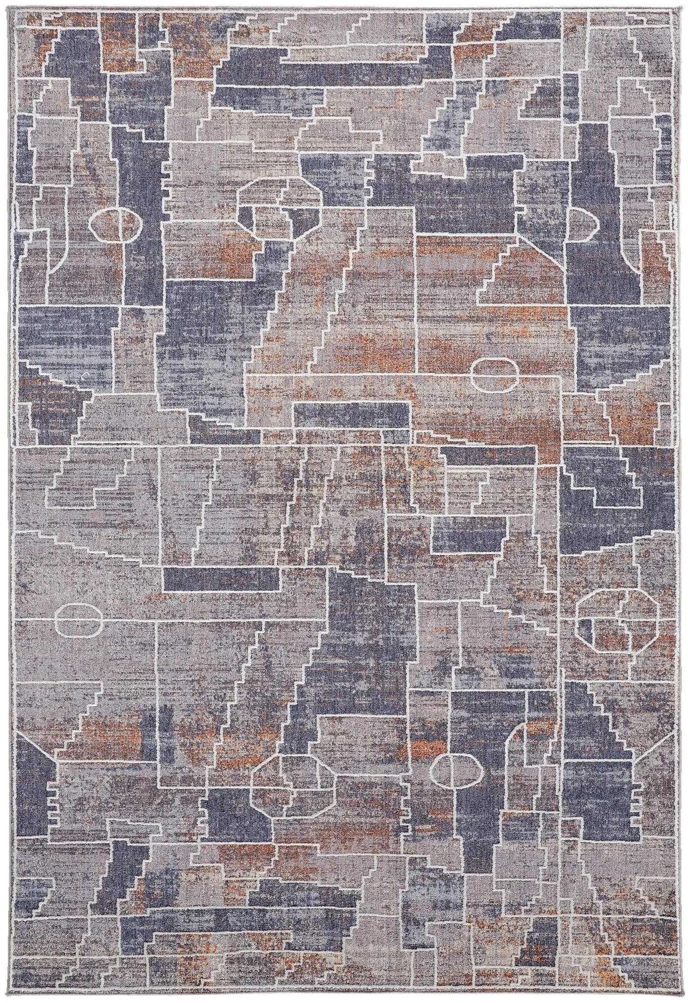 Francisco FRA39D4F Blue/Grey Rug - Baconco