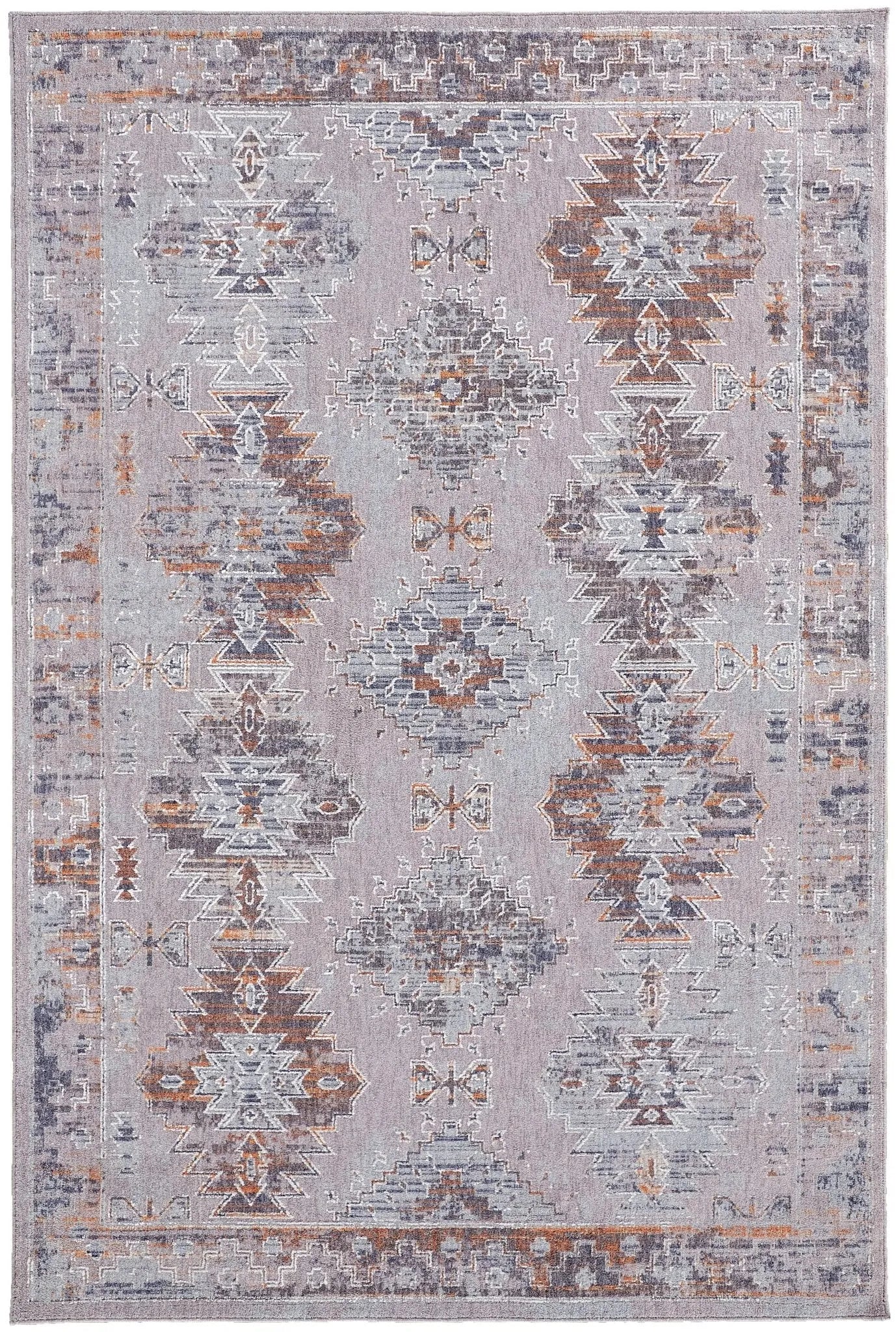 Francisco FRA39GEF Grey/Orange Rug - Baconco