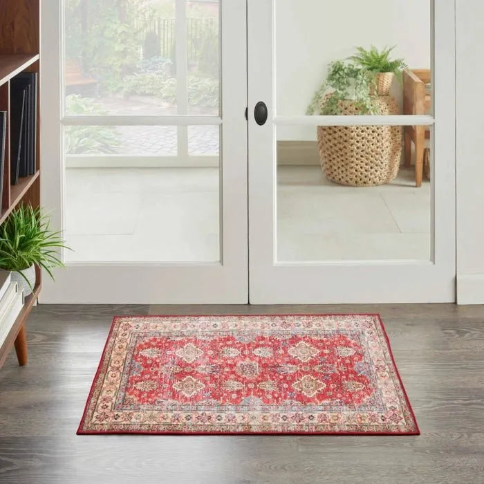 Fulton FUL01 Red Area Rug - Baconco