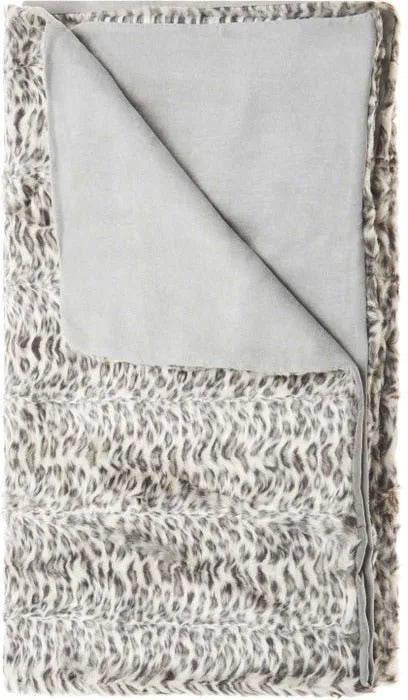 Fur N9450 Ivory/Grey Throw Blanket - Baconco