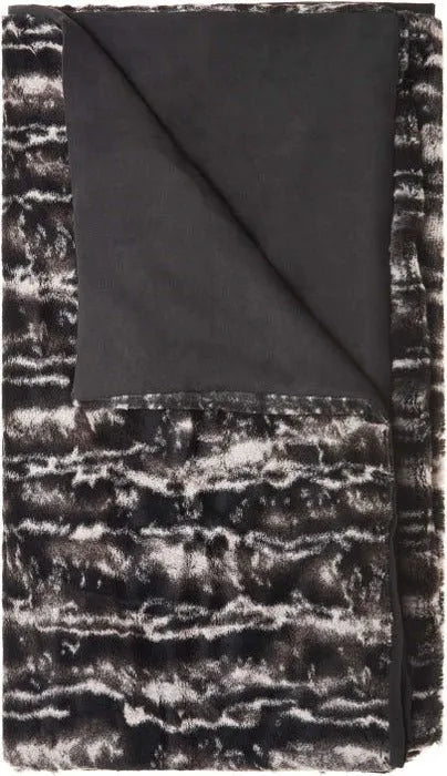 Fur N9508 Black/Silver Throw Blanket - Baconco