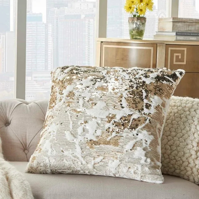 Fur VV201 Ivory Gold Pillow - Baconco