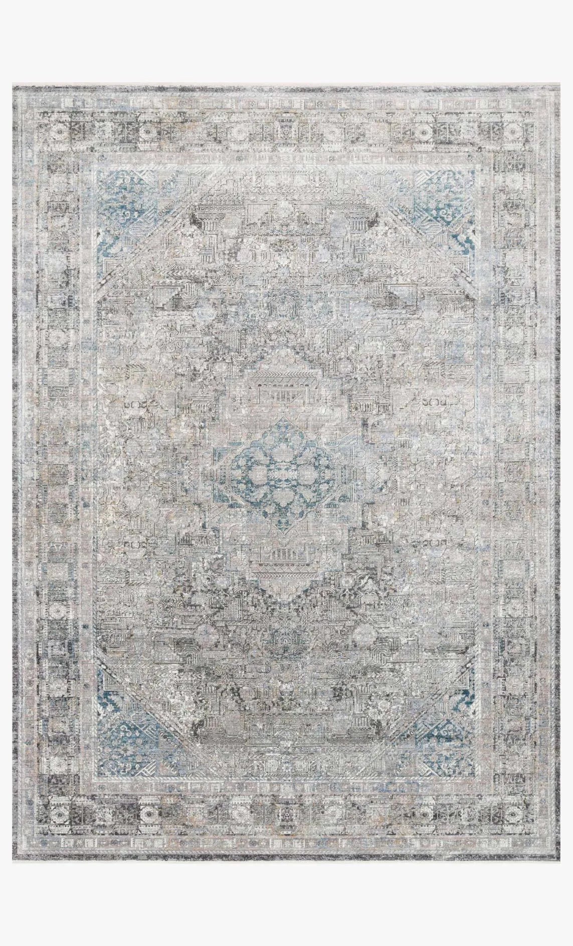 Gemma GEM-05 Silver/Blue Rug - Baconco