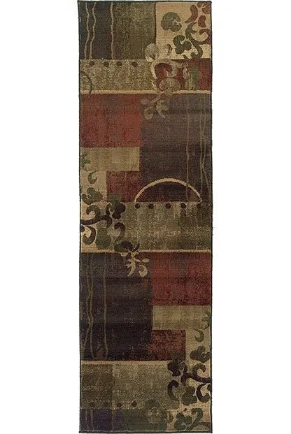 Generations 8007A Green/ Red Rug - Baconco