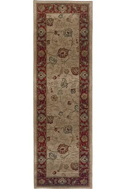 Genesis 521J Beige/ Red Rug - Baconco