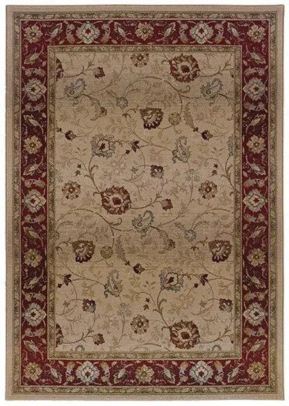 Genesis 521J Beige/ Red Rug - Baconco