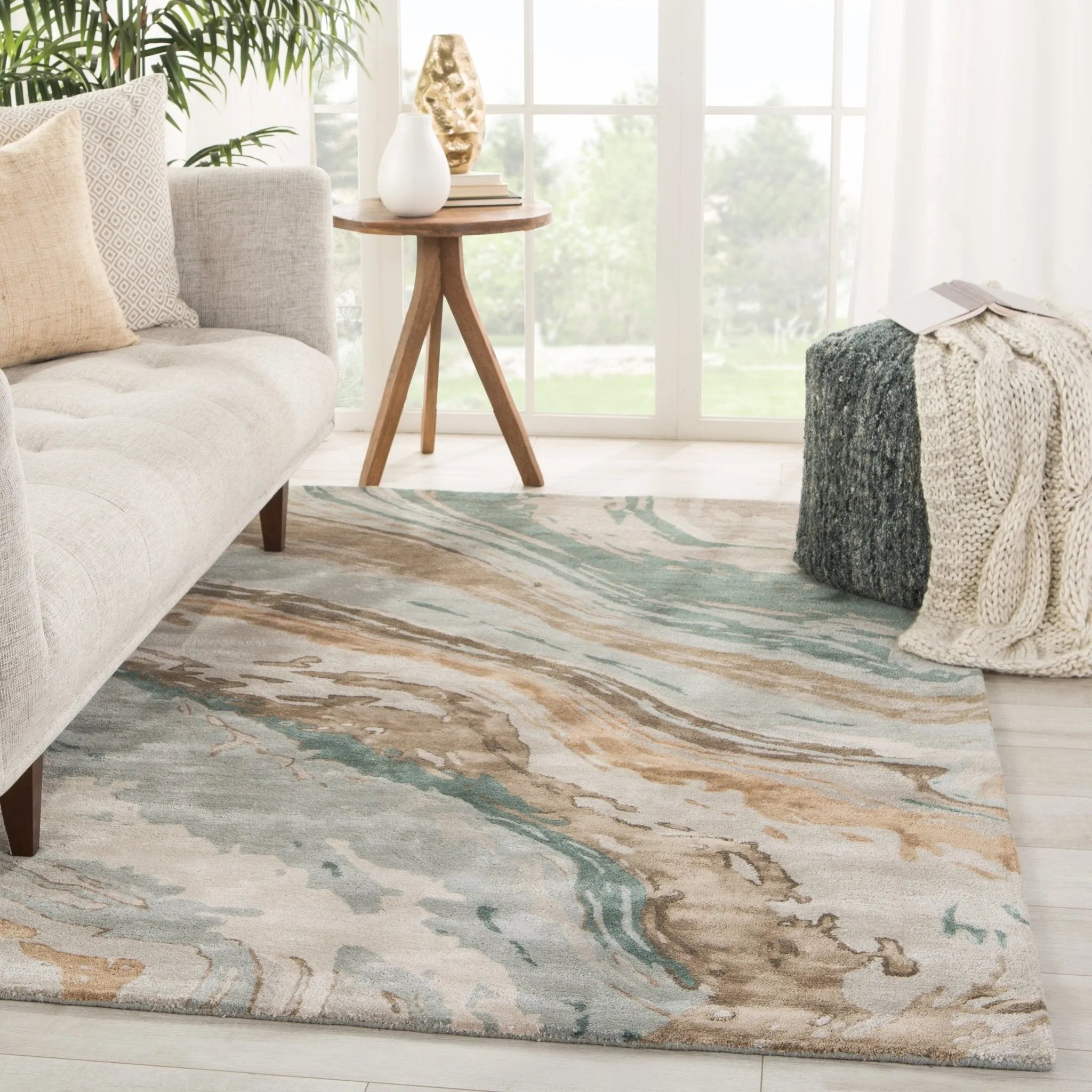 Genesis Ges37 Conley Teal/Light Gray Rug - Baconco