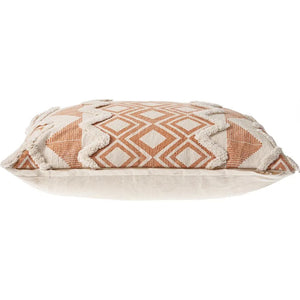 Geometric Burnt Orange and Cream LR07440 Throw Pillow - Baconco