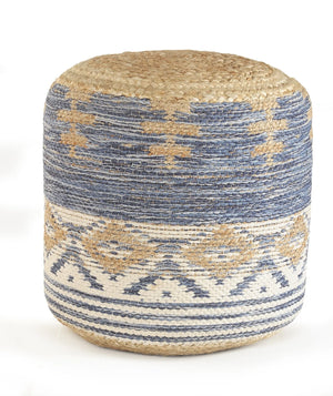 Geometric Natural Jute LR99756 Pouf - Baconco