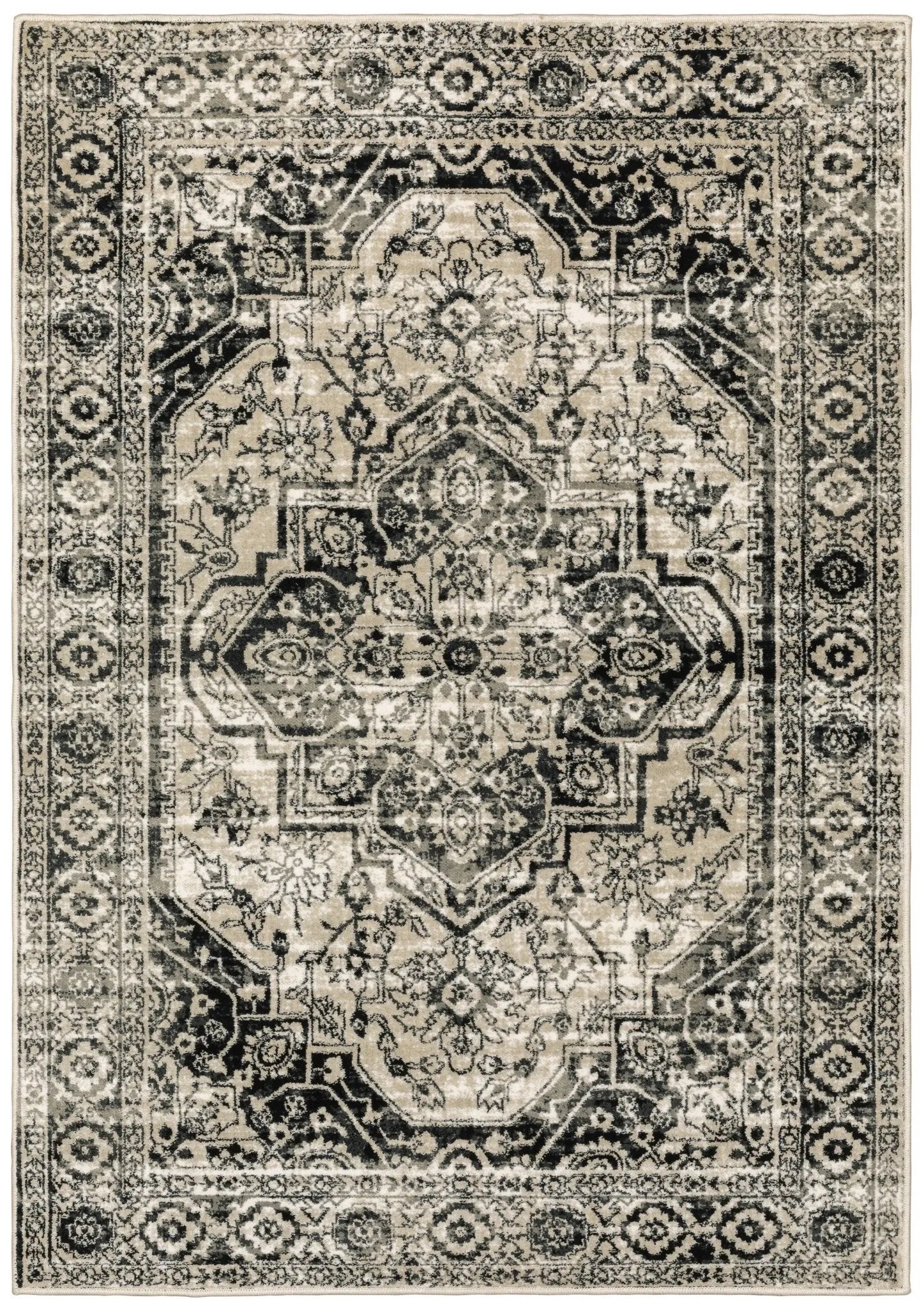 Georgia 429G Grey/Black Rug - Baconco