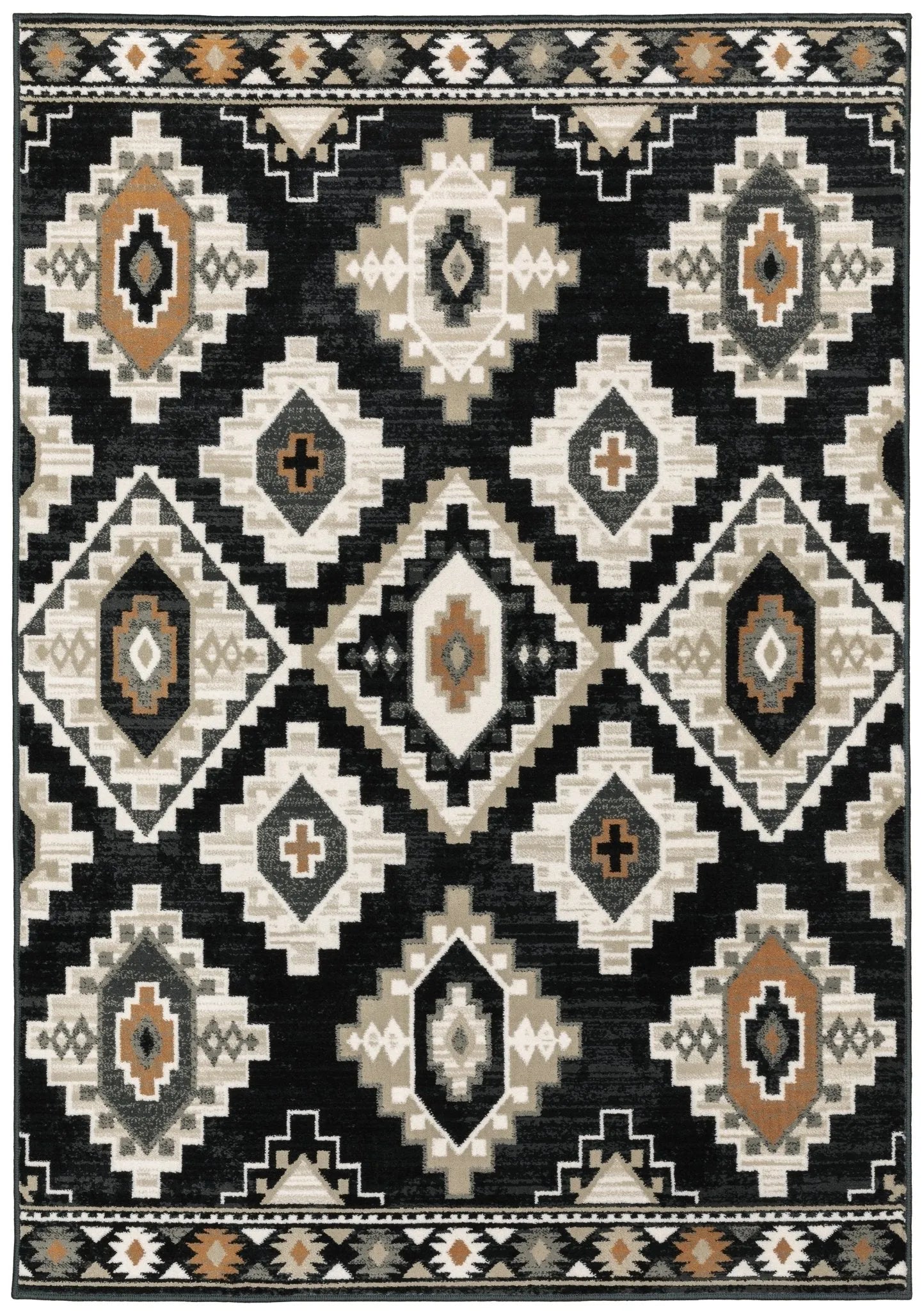 Georgia 605F Charcoal/Ivory Rug - Baconco