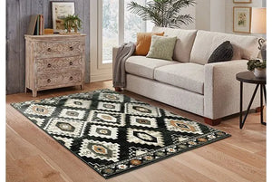 Georgia 605F Charcoal/Ivory Rug - Baconco