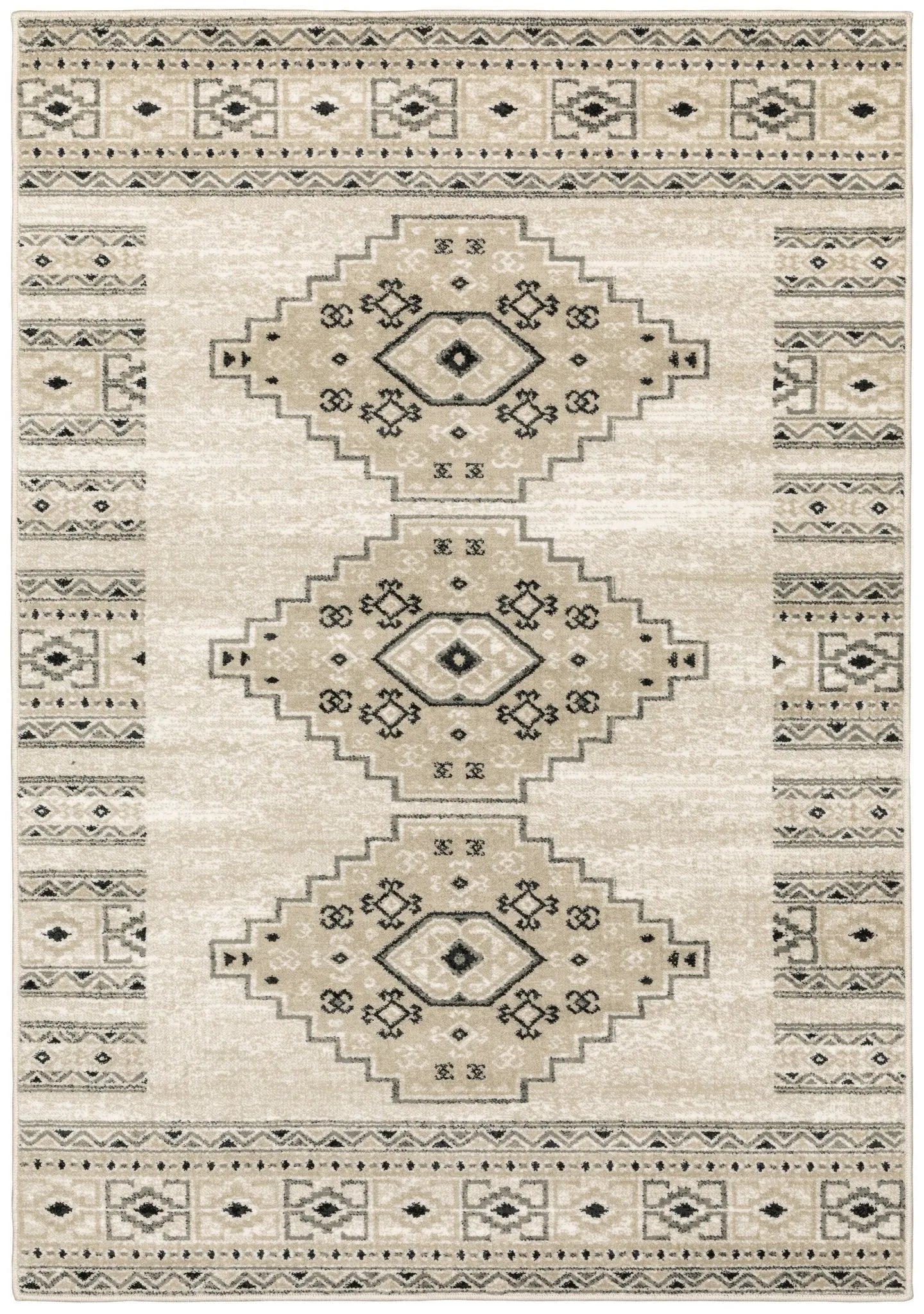 Georgia 643A Ivory/Grey Rug - Baconco