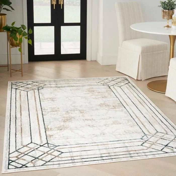 Glitz GLZ03 Ivory/Taupe Rug - Baconco