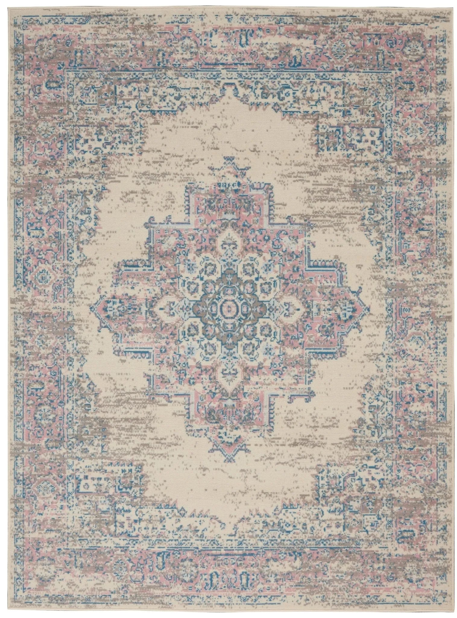 Grafix Grf14 Ivory Pink Rug - Baconco