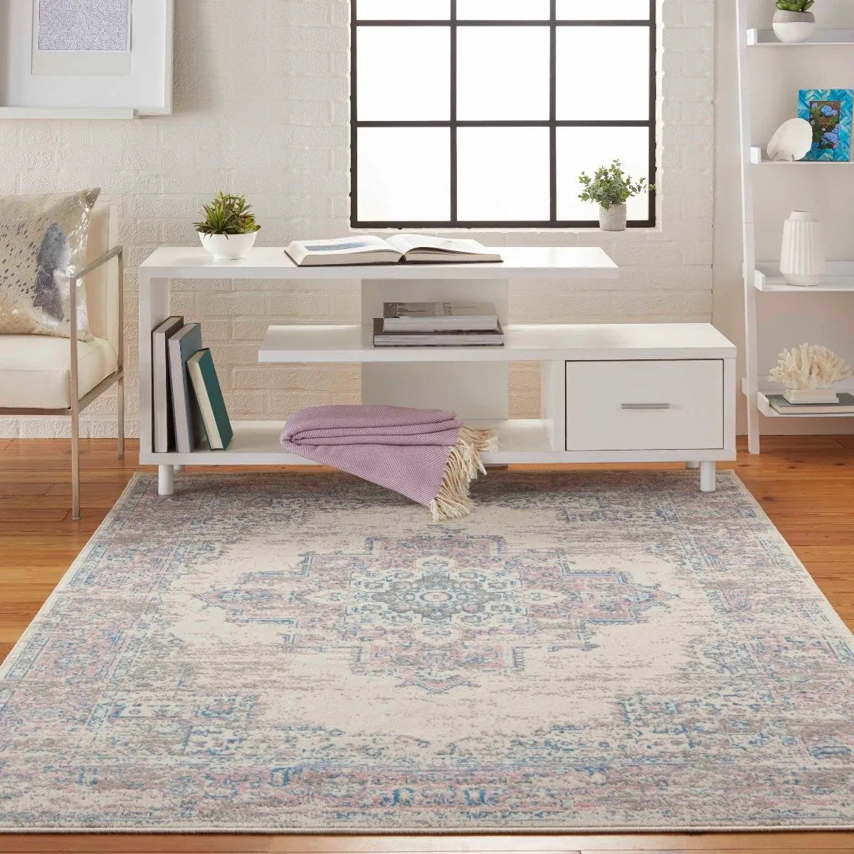 Grafix Grf14 Ivory Pink Rug - Baconco