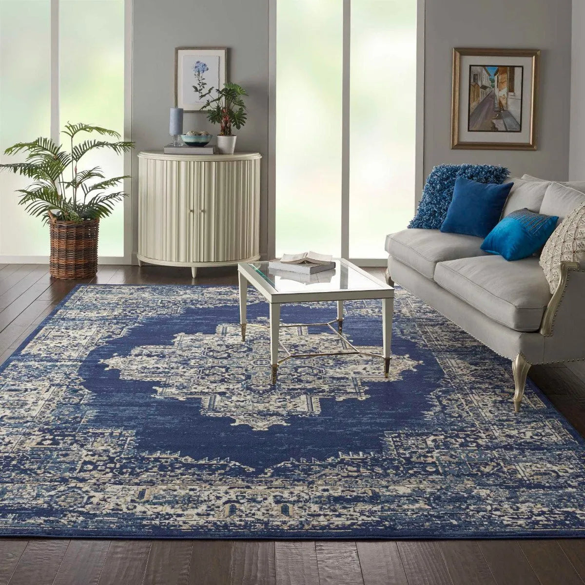 Grafix Grf14 Navy Blue Rug - Baconco