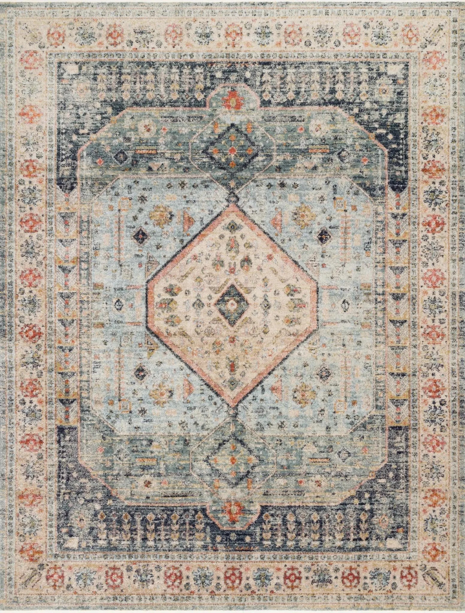 Graham by Magnolia Home GRA-03 Blue/Ant. Ivory Rug - Baconco