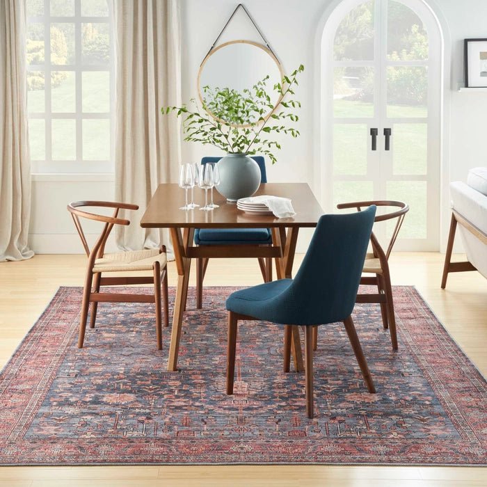 Grand Washables GRW02 Navy/Brick Rug - Baconco