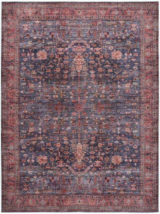 Grand Washables GRW02 Navy/Brick Rug - Baconco