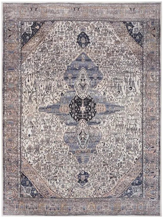 Grand Washables GRW05 Ivory/Blue Rug - Baconco