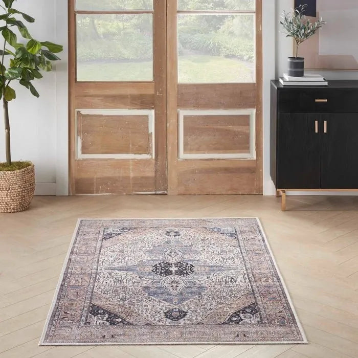 Grand Washables GRW05 Ivory/Blue Rug - Baconco