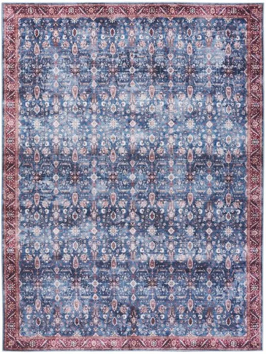 Grand Washables GRW06 Blue/Brick Rug - Baconco