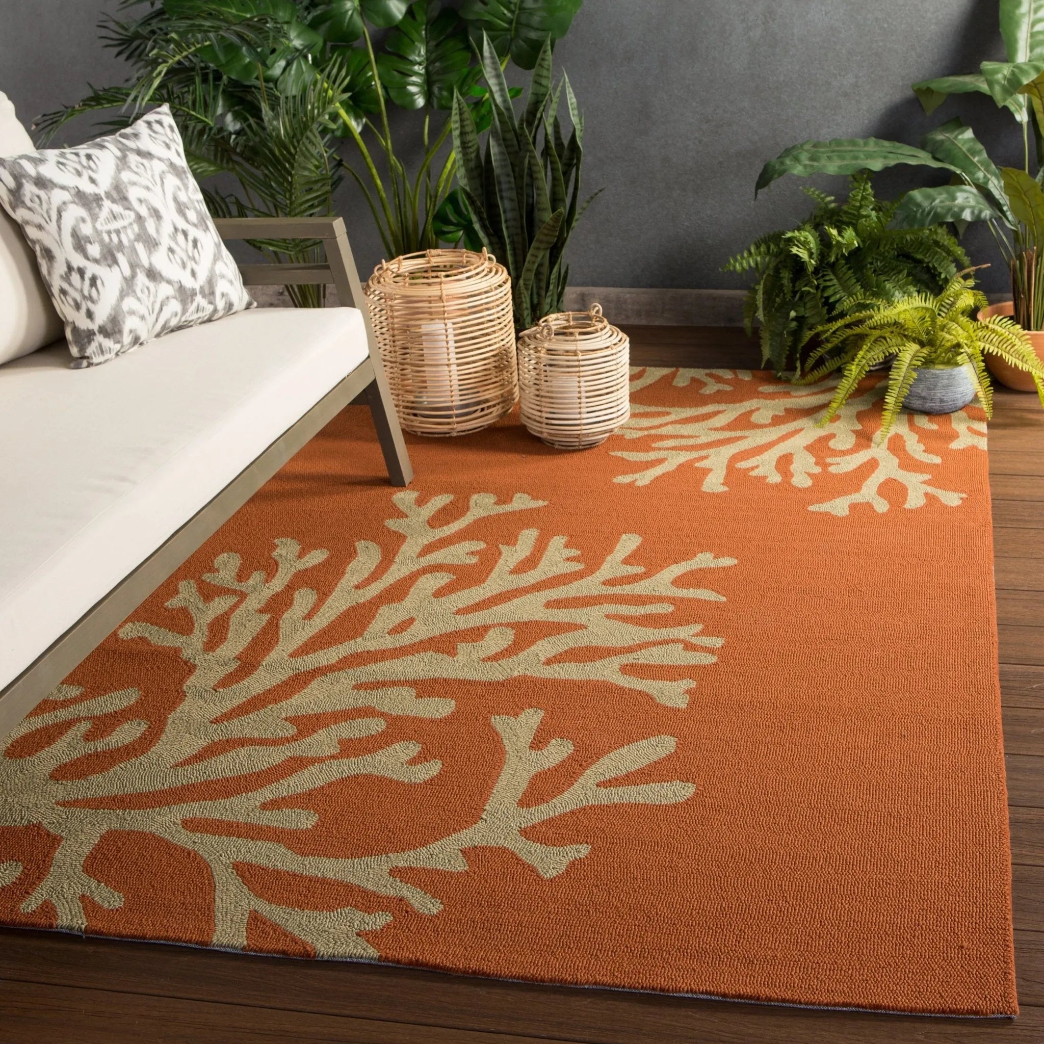 Grant I-O Gd01 Bough Out Orange/Taupe Rug - Baconco