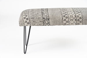 Gray and White Floral LR99732 Indoor Bench - Baconco