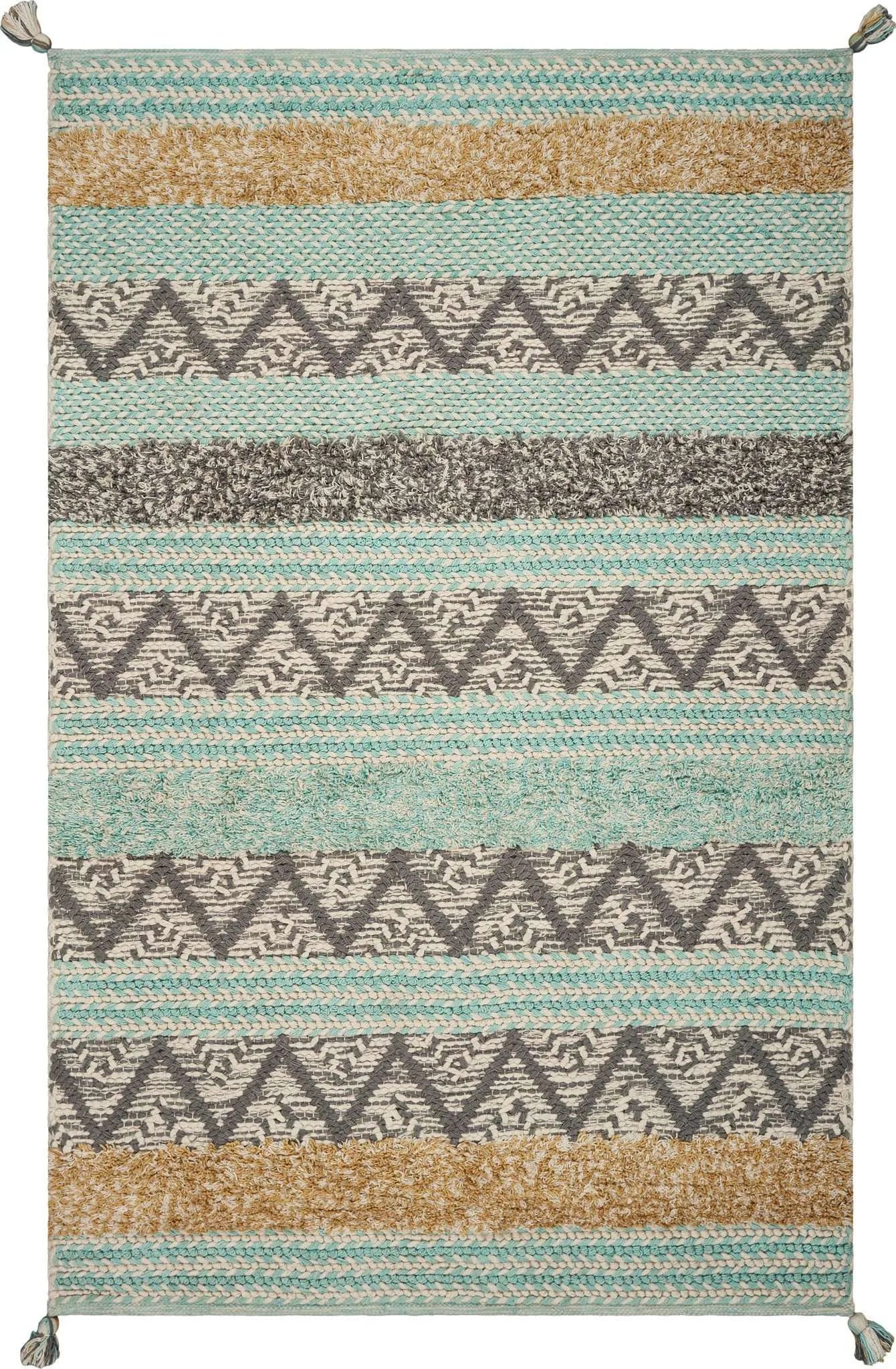 Hang Ten Malibu 853 Hermosa Beach Turquoise Rug - Baconco