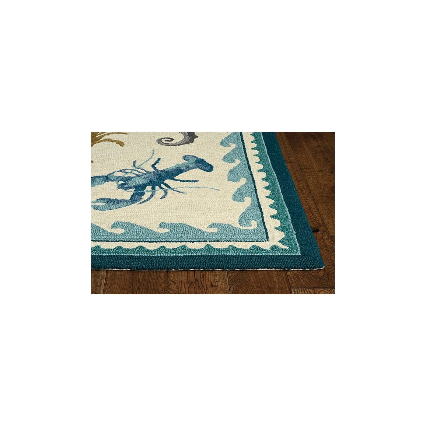 Harbor 4204 Beach Life Ivory/Teal Rug - Baconco