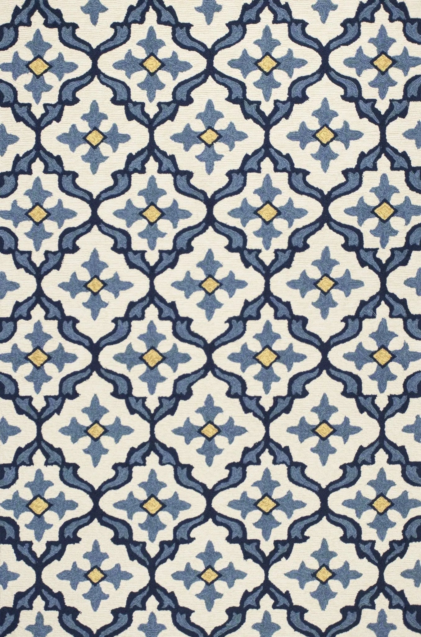 Harbor 4210 Mosaic Ivory/Blue Rug - Baconco