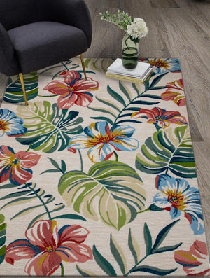 Harbor 4249 Ivory Tropical Rug - Baconco