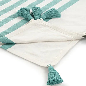 Harbor 80269AHW Aqua Haze/White Throw Blanket - Baconco