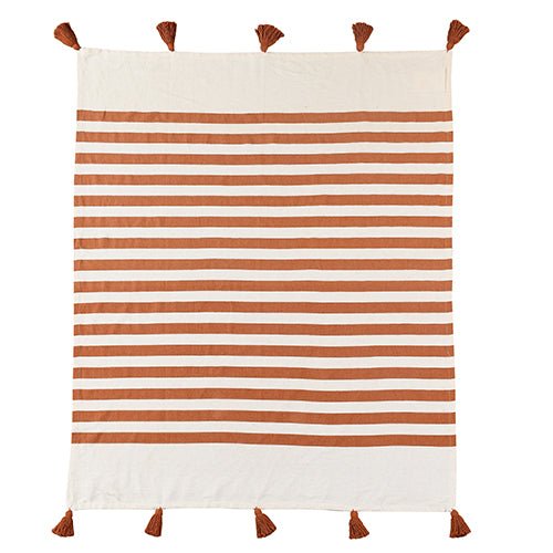 Harbor 80270ADW Adobe/White Throw Blanket - Baconco