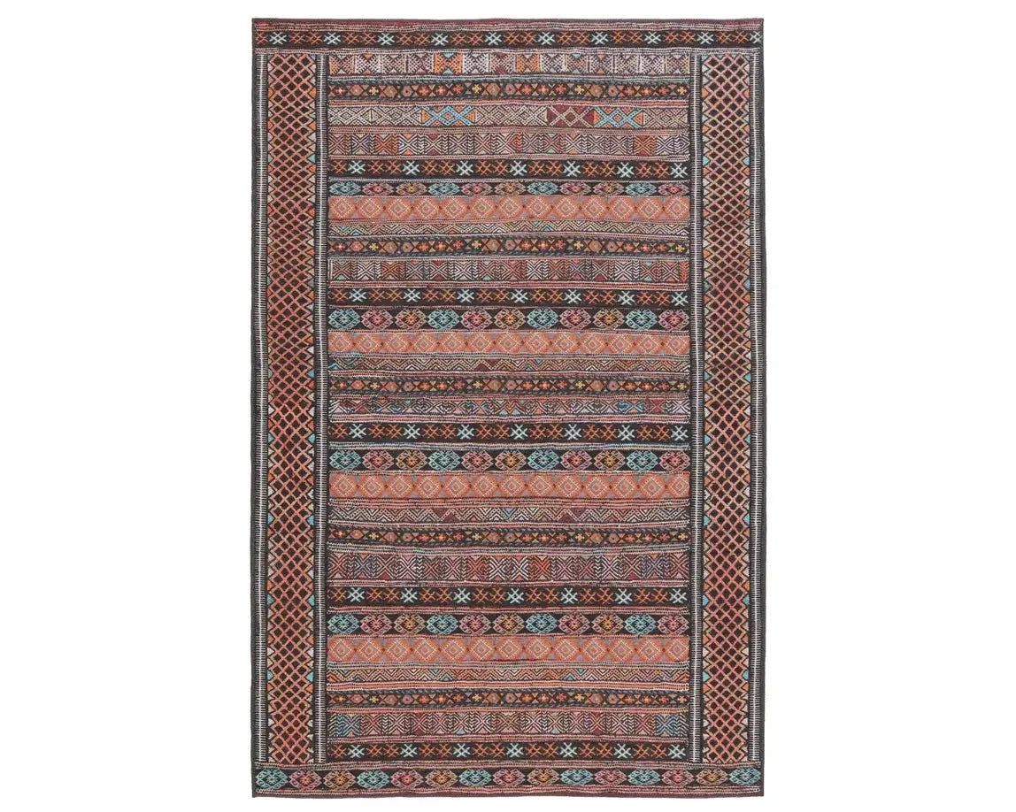 Harman HBL01 Terracotta/Charcoal Rug - Baconco