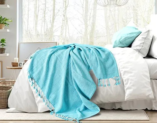 Heather 80261ABL Angel Blue Throw Blanket - Baconco