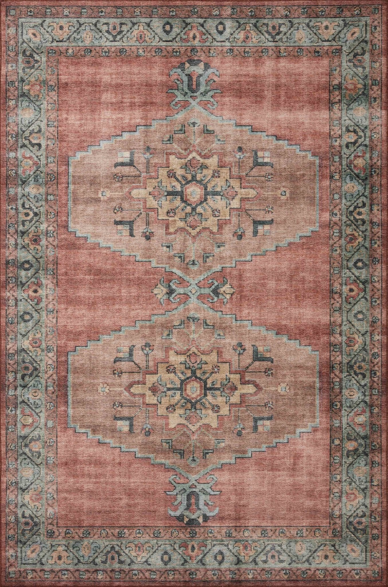 Heidi Hei-05 Spice/Aqua Rug - Baconco