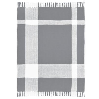 Highland 80283FGW Frost Grey Wht Throw Blanket - Baconco