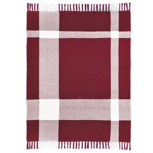 Highland 80284RRW Rio Red/White Throw Blanket - Baconco