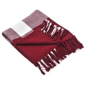 Highland 80284RRW Rio Red/White Throw Blanket - Baconco