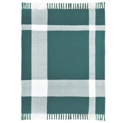 Highland 80289BSW Blue Spruce/White Throw Blanket - Baconco