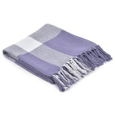 Highland 80290PHW Purple Heather/White Throw Blanket - Baconco