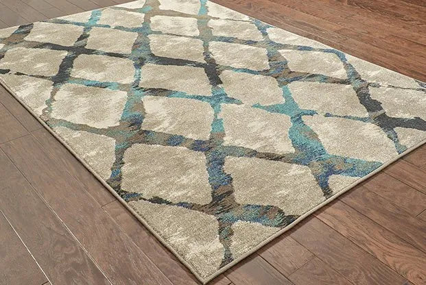 Highlands 6613A Grey Blue Rug - Baconco