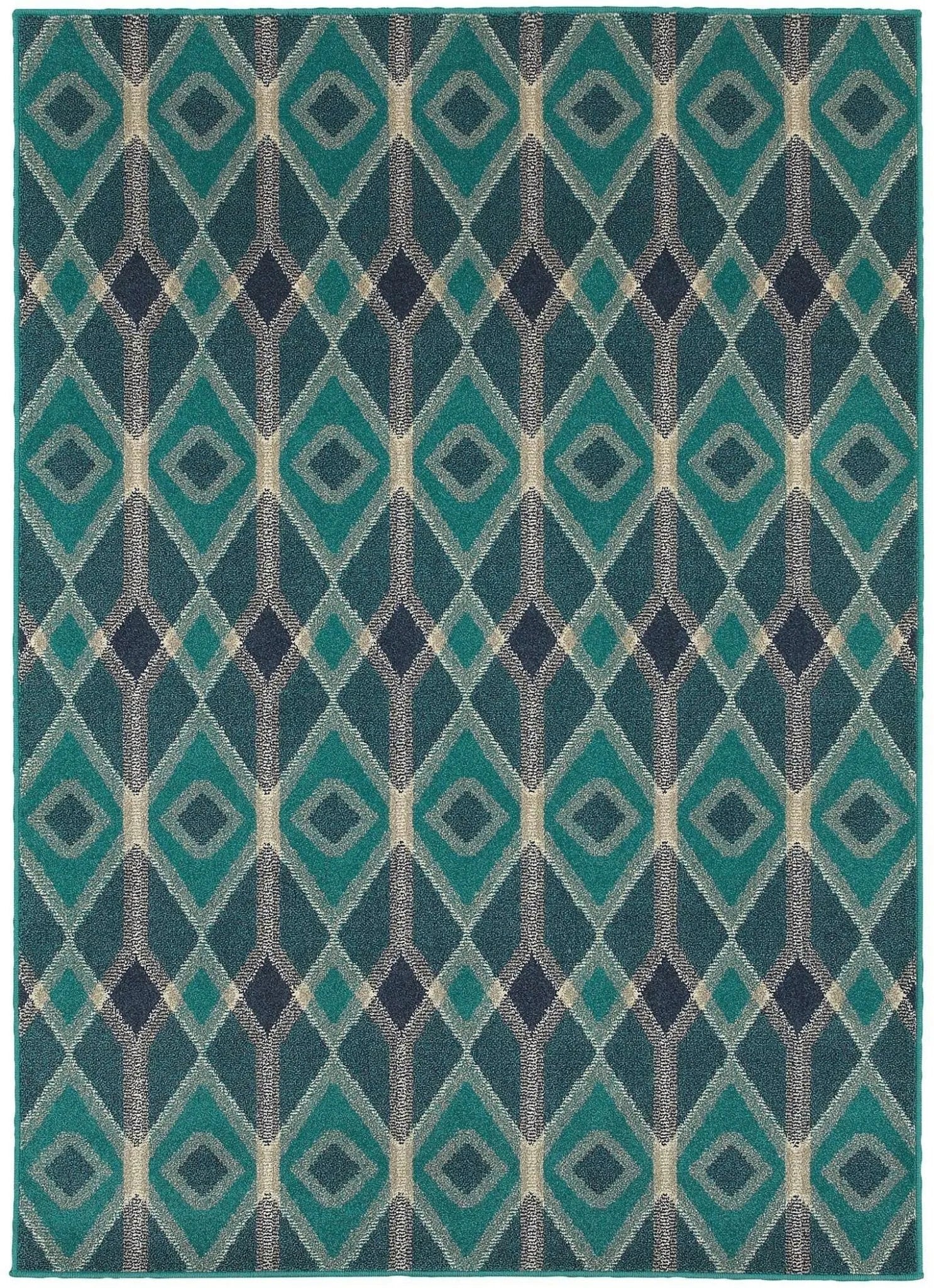 Highlands 6627B Blue Teal Rug - Baconco