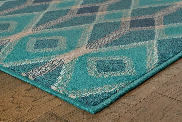 Highlands 6627B Blue Teal Rug - Baconco