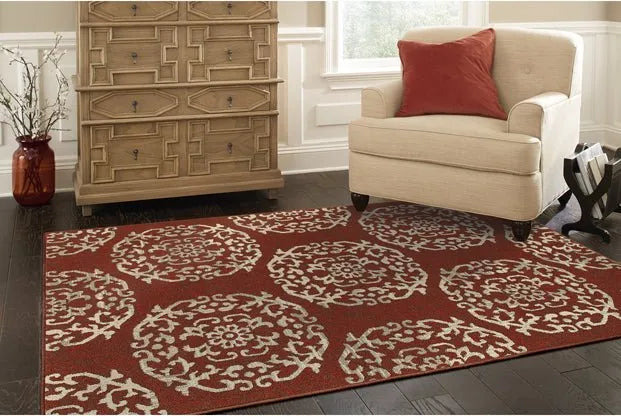 Highlands 6672b Red/ Beige Rug - Baconco