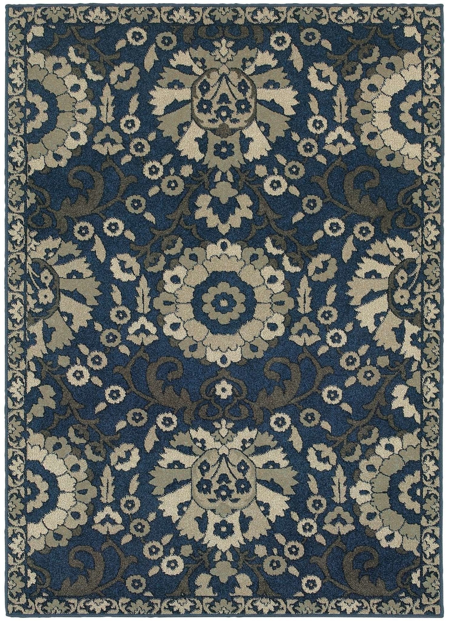 Highlands 6682a Midnight/ Beige Rug - Baconco