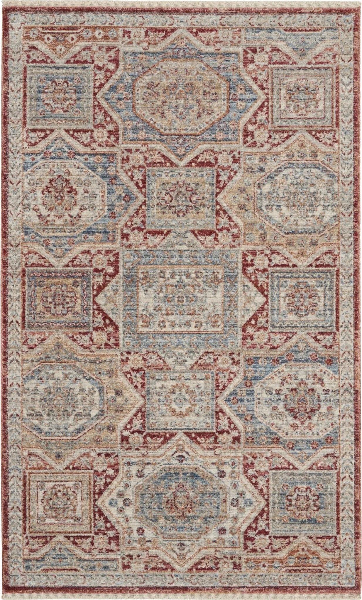 Homestead HMS02 Blue/Brick Rug - Baconco