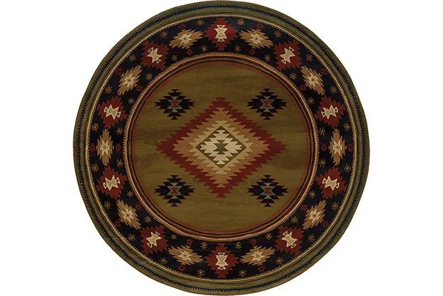 Hudson 087J Green/ Red Rug - Baconco